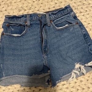 Abercrombie and Fitch The Mom High Rise Denim Blue Women's Shorts